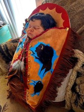 NATIVE AMERICAN PAPOOSE IN CRADLEBOARD WALL HANGING DECOR picture