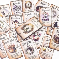 Wise Witch Oracle Deck 20 Cards Mini Set Tarot Style Divination Witchcraft Gift picture