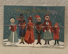 10 Pc Rifle Paper Co HAPPY HOLIDAYS NOEL CAROLERS Postcards - NIP picture