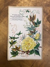 VICTORIAN Trade Card VINTAGE Advertising Card Newark NJ Floral Lithograph picture