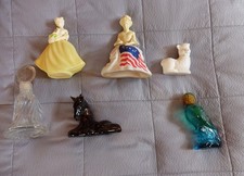 Grandma's Vintage Avon Perfume Bottles Lot of 7 - Betsy Ross, Island Parakeet picture