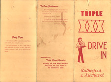 1945 Triple XXX Drive In Restaurant Menu Rutherford & Kuehnoel Seattle Carhop picture