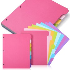 Harloon 30 Set 8 Tab Dividers For 3 Ring Binder,1/8 Cut Tab,Bright Colors picture