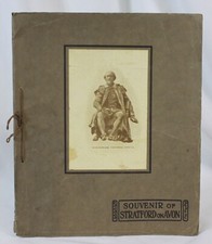 Vtg Stratford on Avon Book Souvenir Very Old Photography Photos Tied Binding picture