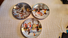 Danbury Mint Old Time Country Winter Plate Set 3 Charlotte Sternberg 8