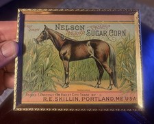 Portland Maine Vintage Nelson Sugar Corn Advertisement Horse Framed 5 X 4 Inches picture