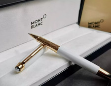 BIG SALE Montblanc White Gold Rollerball Pen Authentic New In Box Luxury Gift picture