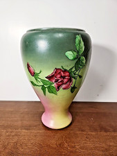 ANTIQUE HANDPAINTED GLASS LAMP BASE picture