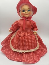 Vintage Hand Made Folk Art Granny Dish Soap Bottle Doll Grannycore picture