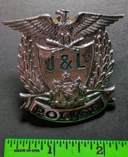 Vintage J&L Police Badge Pinback Pin picture