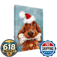 Trademark Fine Art Christmas Irish Setter Canvas Art 24x18 picture