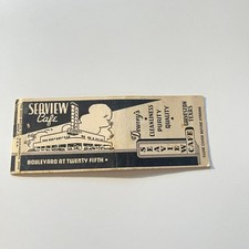 Seaview Cafe Boulevard At 25th Galveston TX Vintage Matchbook Cover 4MB113-6-2 picture