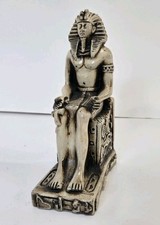 VTG Ancient Egpytian Statue Seated Ramses Pharaoh Egpyt Sculpture Rare picture