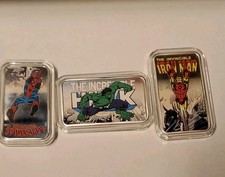 Marvel Bradford Exchange Silver Plated Bars Set Of 3  picture