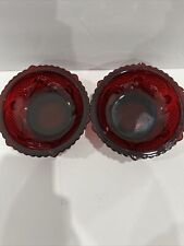 Pair Of Vintage Avon Cape Cod Ruby Red Glass Dessert Bowls picture