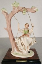 Serie Valentino by Miriam Figurine Young Lady on Swing Capodimonte Italy picture