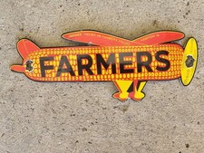 VINTAGE FARMERS SEED CORN COB PORCELAIN SIGN 10