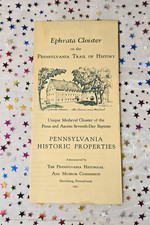 Vintage 1962 Ephrata Cloister PA Trail Of History Harrisburg Travel Flyer picture