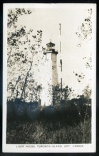 Canada TORONTO ISLAND Ontario 1930s Lighthouse. Real Photo Postcard picture