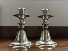 Pair of Designer David-Andersen Norway Cast Pewter Candlesticks, Støpt Tinn T474 picture