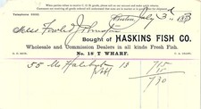 1893 Boston Haskins Fish Co. Halibut Billhead picture