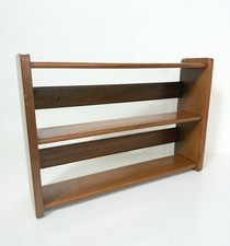 Vintage MCM Danish Style Teak Spice Rack Wall Hang 16x11” picture