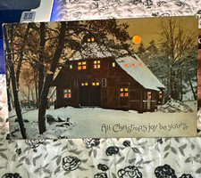 Antique  Circa 1900s Christmas Postcard Scene 