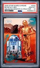 Topps 2025 Star Wars Chrome #GG5 C-3PO & R2-D2 X-Fractor /10 PSA 10 Graffiti picture