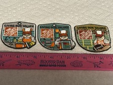 LOT OF 3 HOME DEPOT LIVING OUR VALUES IRON ON PATCHES CLEANING HANDYMAN FOOTBALL picture