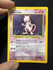 *d* Pokémon Base Set Mewtwo 10/102 Holo Trading Card 1999 Wizards English picture