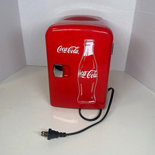 Coca-Cola Red Mini Fridge Cooler with Bottle Graphic, Soda Theme picture