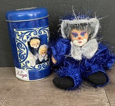 VTG Lucy's Clown In A Tin Can Collectible Porcelain Bisque Face Figure Doll picture