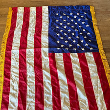 Annin Colonial Nyl-Glo 100% Nylon American Flag with Gold Fringe picture