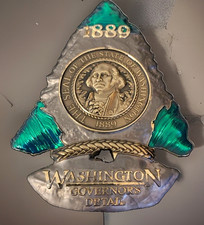 Authentic Washington WASPC Governor's Detail Green Arrowhead Challenge Coin Rare picture