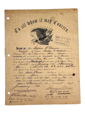 1866 Civil War Union Discharge DAVISON 147th Illinois Infantry WOOD Borland picture