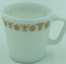 Vintage Pyrex Butterfly Gold Design Coffee Cup w/ D Shaped Handle- Pre Owned picture
