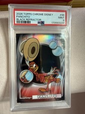 Topps 2026 Topps Chrome Disney Panchito #98 Black Refractor PSA 9 3/10 POP 1 picture