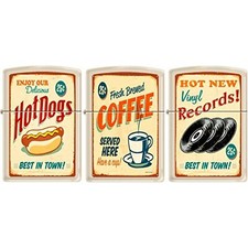 Zippo 3 Vintage Posters, Old Ad, Small Town Americana Cream Matte Rare (3 Set) picture