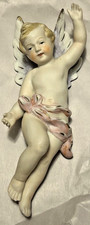Antique Bisque Cherub Angel Cupid Christmas Ornament Wall Decor ? Amart #6847 picture