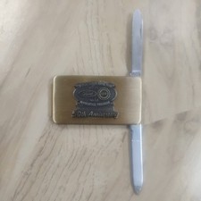 Vintage Ford/UAW Apprentice Program 50th Anniversary Pocket Knife Money Clip 91' picture