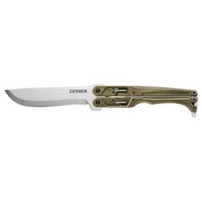 Gerber Doubledown Green Folding Knife 420HC Made in USA Chop Cut Baton picture