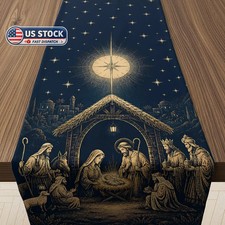 Christmas Decorations - Holy Night Nativity Table Runner picture
