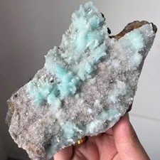 540g Natural Blue Hemimorphite&Calcite Mineral Specimen Crystal Cluster Healing picture