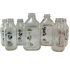 7 Longmont Colorado Dairy Xmas Milk Eggnog Quart Bottles Collectible Y2K Rare picture