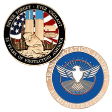 TSA TRANSPORTATION SECURITY ADMINISTRATION 25 YEARS AFTER 9-11  CHALLENGE COIN picture