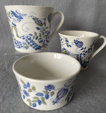 Figgjo Flint Turi Design Norway Lotte Handpainted Blue Girl & Boy Mugs 3 Pieces) picture