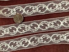 Antique Vtg Lace-NARROW SCALLOPED FRENCH VALENCIENNES INSERTION LACE TRIM 4 OF 5 picture
