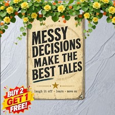 Bad Choices Make Good Stories Metal Sign Rustic Finish Wall Decor 8x12 picture