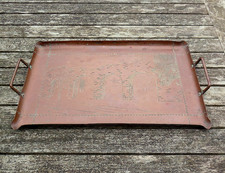 Antique AMERICAN ARTS & CRAFTS Copper Tray California Mission Craftsman c1930s picture