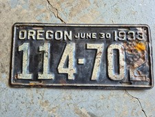 License Plates Oregon 1933 & 1937 picture
